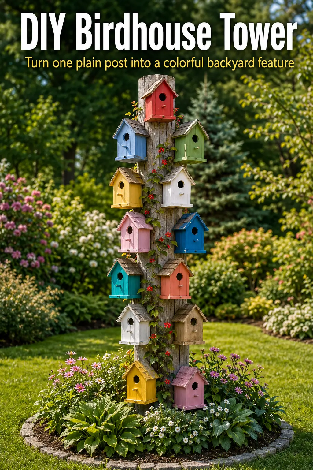 DIY Birdhouse Tower