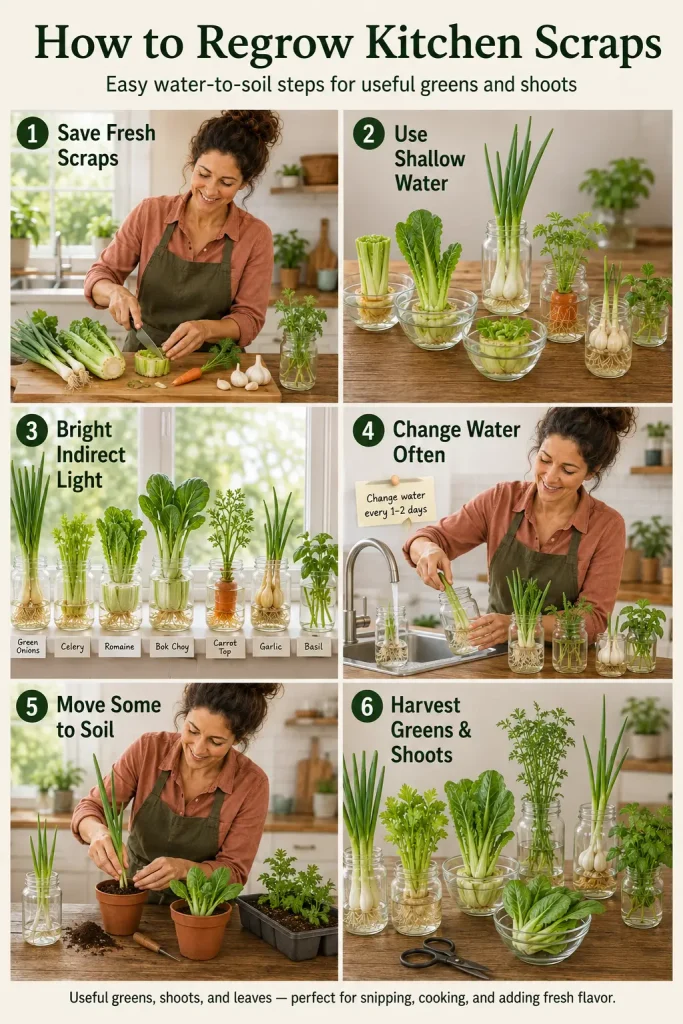 Kitchen Scraps You Can Regrow: Easy Greens, Shoots, and Leaves From Everyday Leftovers
