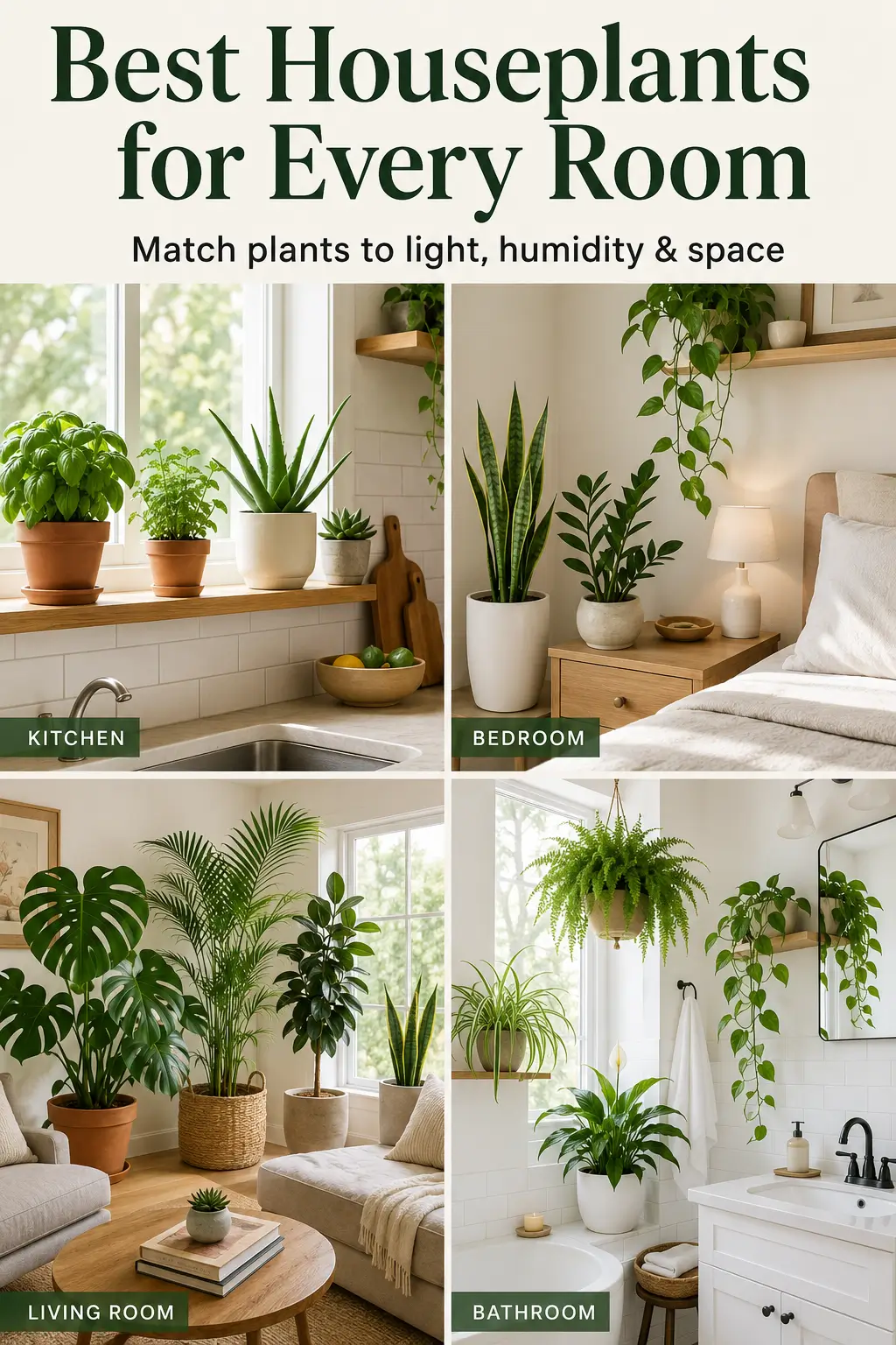 Best Houseplants for Every Room: A Simple Room-by-Room Guide for Healthier Indoor Plants
