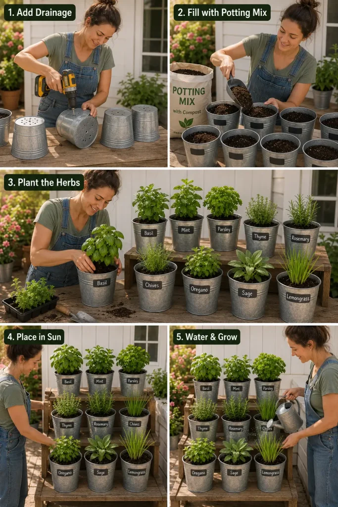9 Herbs to Grow in Buckets This July for a Small-Space Summer Garden