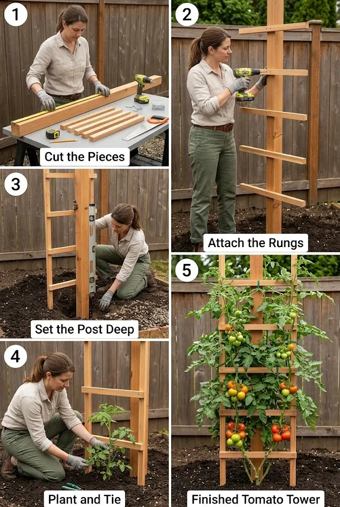 Step-by-Step image for DIY Vertical Tomato Ladder Trellis for a Neater, More Productive Garden Bed
